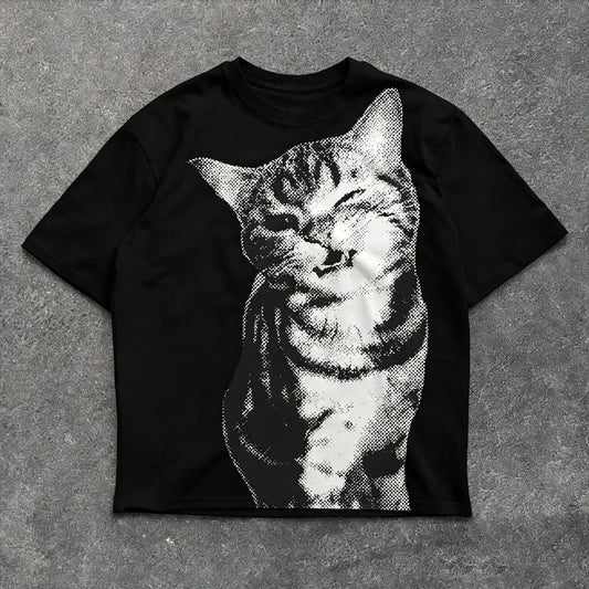Graphic T Shirts Y2k Cat Print
