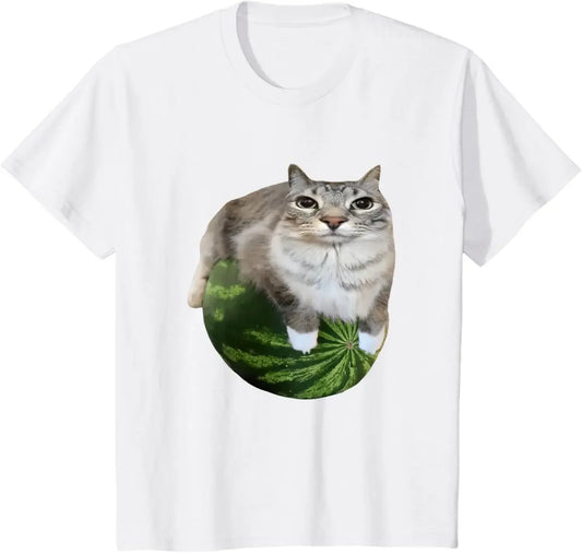 Watermelon Cat Silly Cat Meme T-Shirt